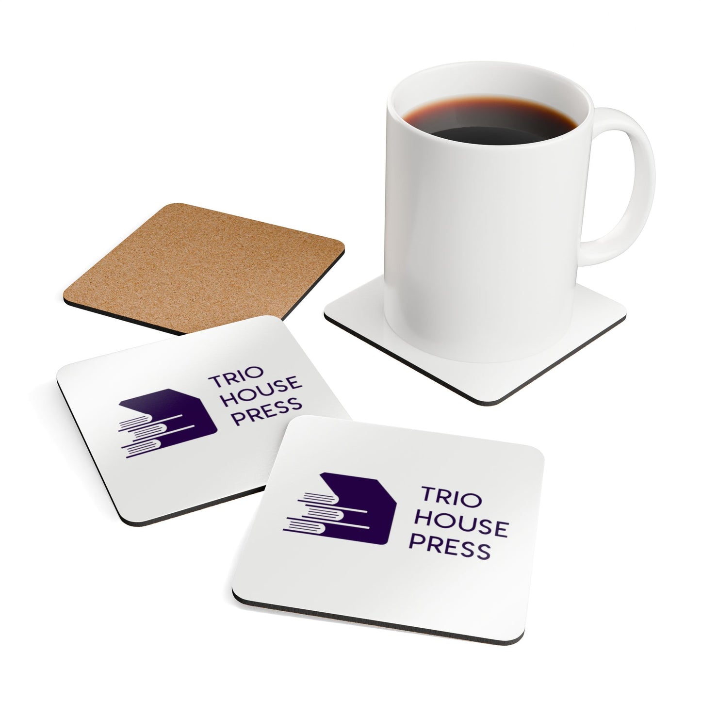 Trio House Press Corkwood Coaster Set - Stylish & Functional Drink Coasters