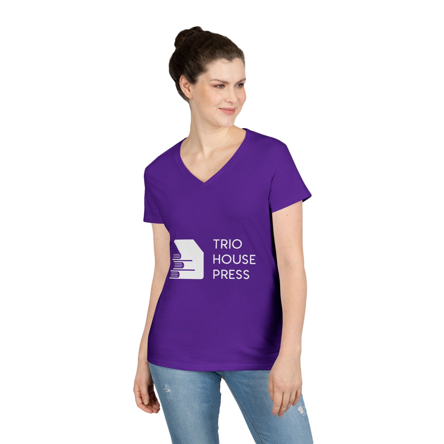 Trio House Press Logo Ladies V-Neck Tee