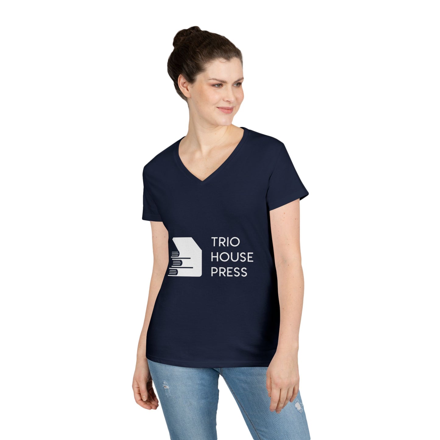 Trio House Press Logo Ladies V-Neck Tee